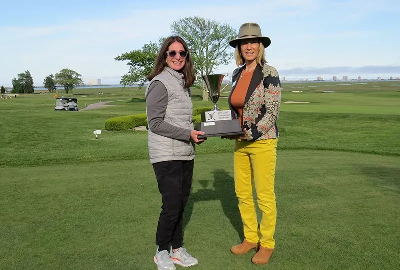 Andrea Steinberg, JFS CEO and Marg Rosenblatt, Katz JCC CEO at the Annual Golf Tournament on May 20