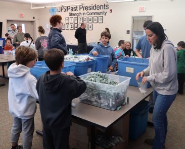 Volunteers Putting Together To Go Bags at Jewish Family Service of Atlantic & Cape May Counties